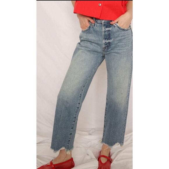 Revolve Pistola Cassie Crop High Rise Straight Button Fly Fairside Vintage Sz 26 - Picture 1 of 12